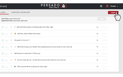 Persado Connect Chrome Extension Preview