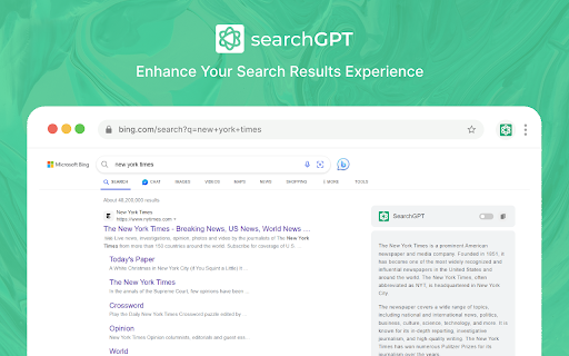 SearchGPT for Chrome Preview