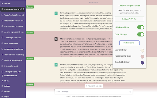 ChatGPT Helper - GPTab Chrome Extension Preview