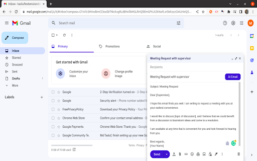 AI Email Writer for Gmail Preview