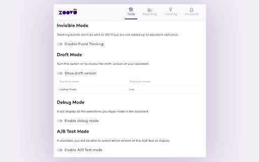 Zoovu Chrome Extension Preview