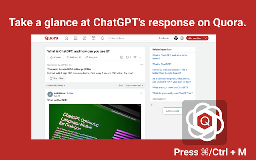 ChatGPT Quora Extension Preview