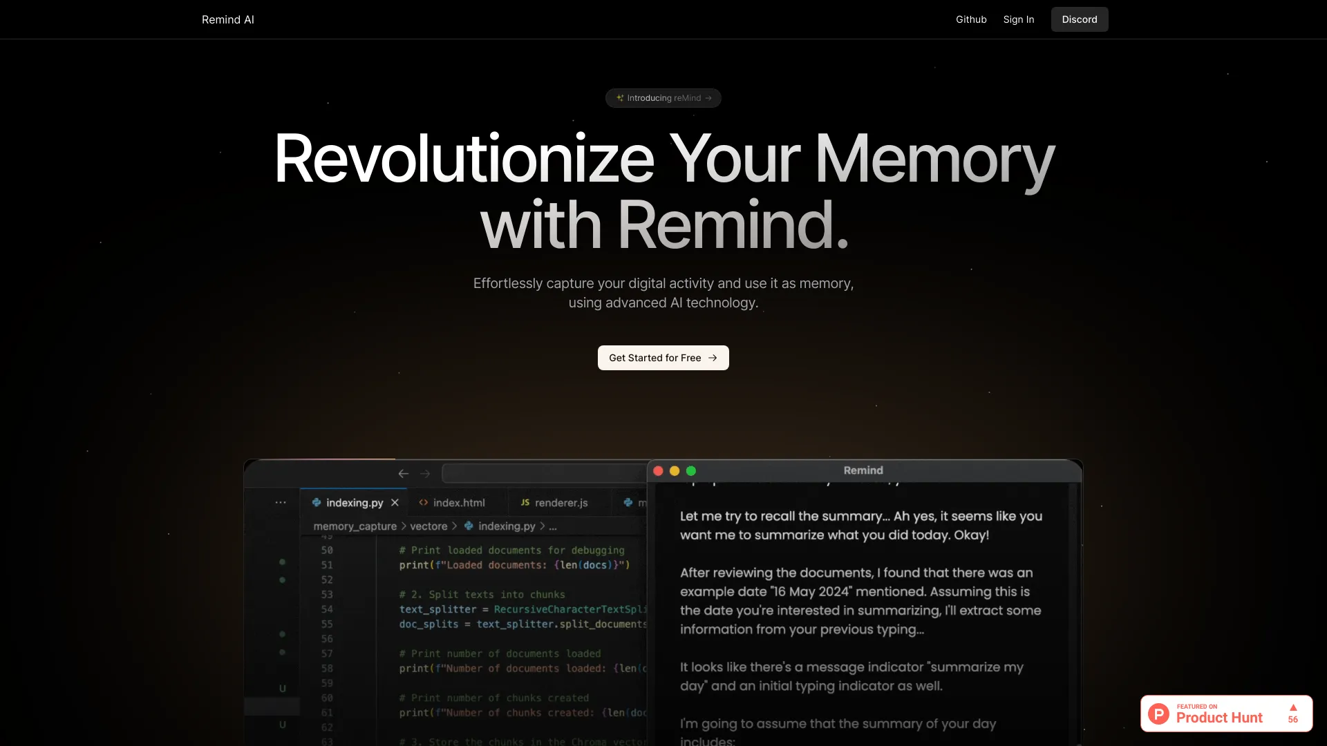 Remind AI screenshot