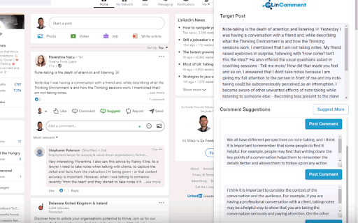 LinkedIn Comment Generator Preview