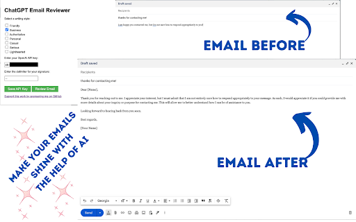 ChatGPT Email Reviewer Preview