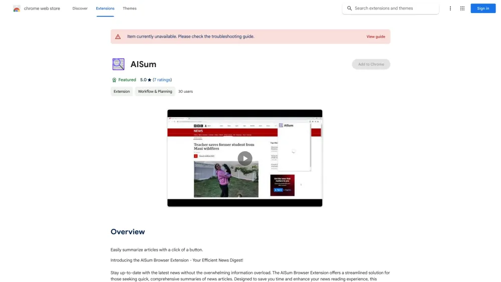 AISum Browser Extension Preview