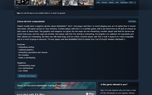 Steam Review Summarizer Preview