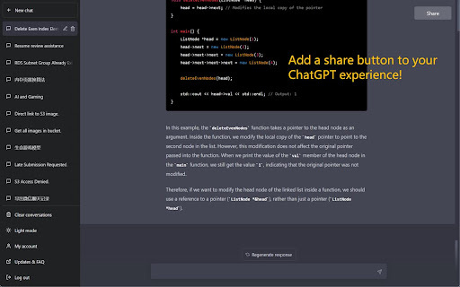 Share Button for ChatGPT Preview