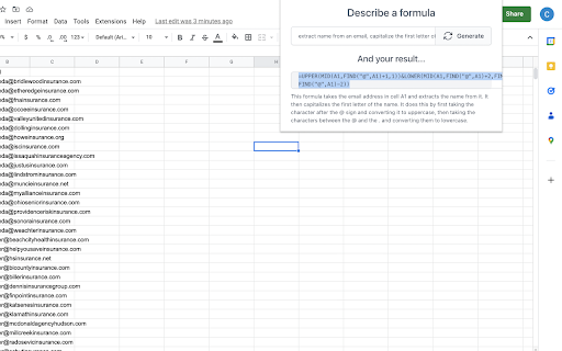 AI Spreadsheet Formula Generator Preview