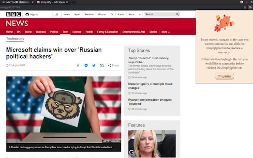 News Article Summarizer (Chrome Extension) Preview