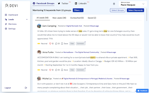 Devi AI Lead Generation Assistant Preview