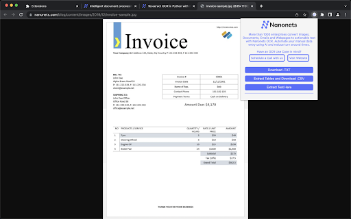 Nanonets OCR Preview