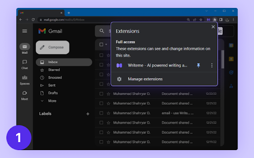 WriteMe.Ai Google Chrome Extension Preview