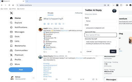 AI Twitter Reply Generator Preview
