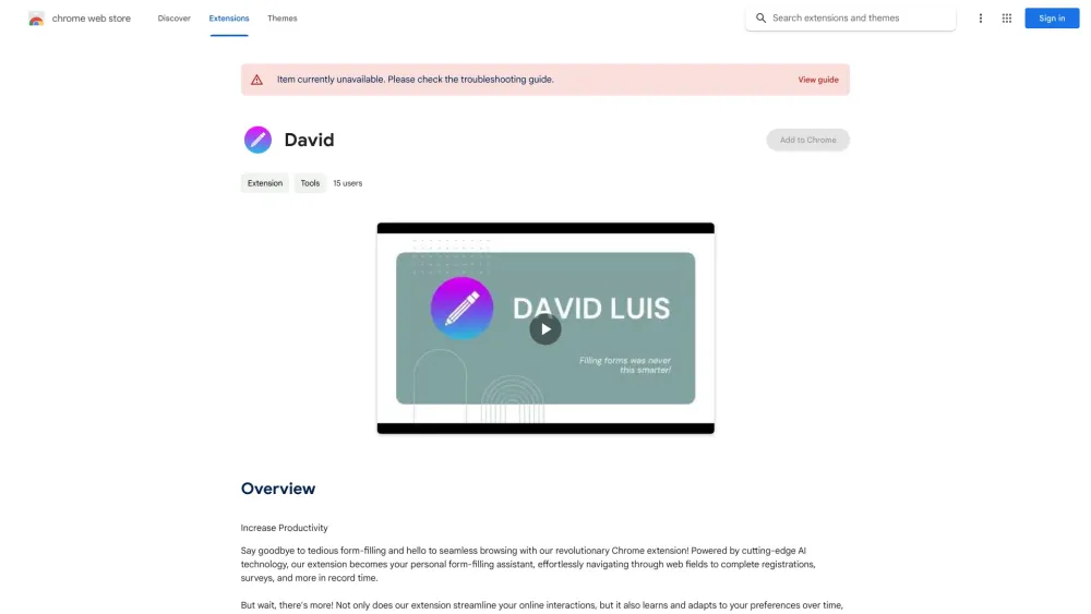 AI Form Filler Chrome Extension Preview