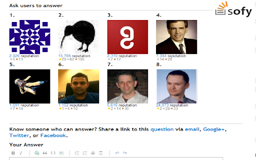 Stack Overflow with Sofy Chrome Extension Preview