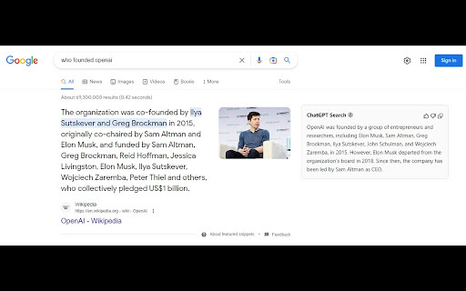 ChatGPT for Google Preview