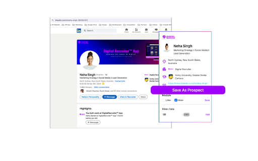 DigitalRecruiter™ Chrome Extension Preview