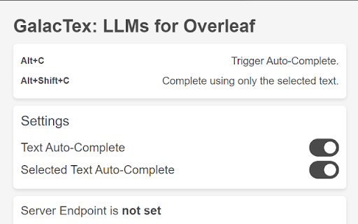 GalacTex: Large Language Models for Overleaf Preview