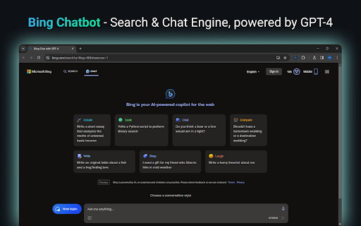 Bing Chatbot Preview