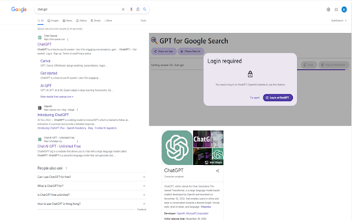 ChatGPT Google Search Extension Preview