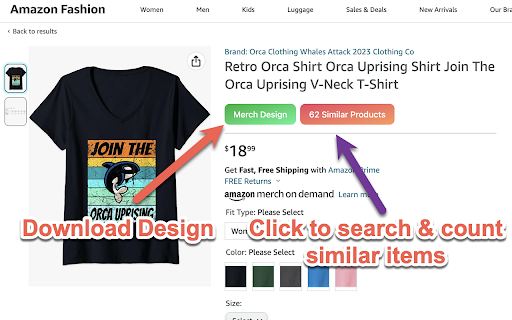 Amazon Merch Chrome Extension Preview