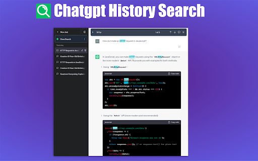 ChatGPT Conversation History Search Plugin Preview