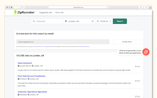 Kickresume AI Cover Letter Generator Preview