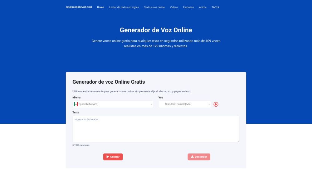 Generador de Voz Online Preview
