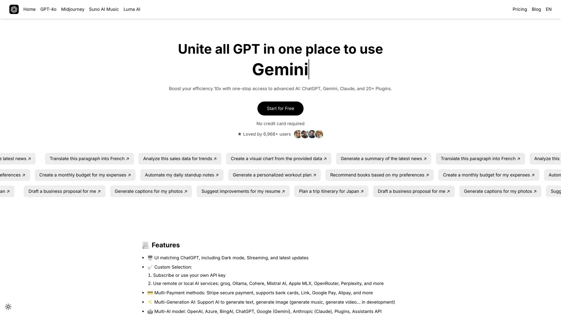 UniGPT screenshot