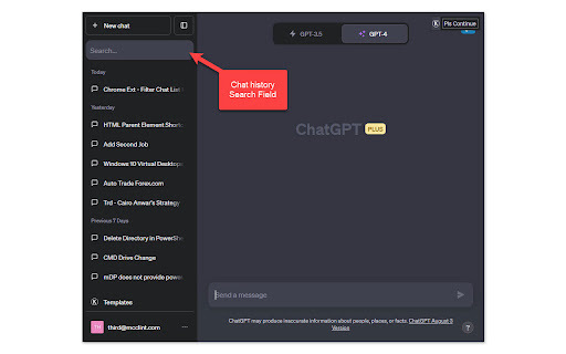 ChatGPT Chat History Search & Filter Preview