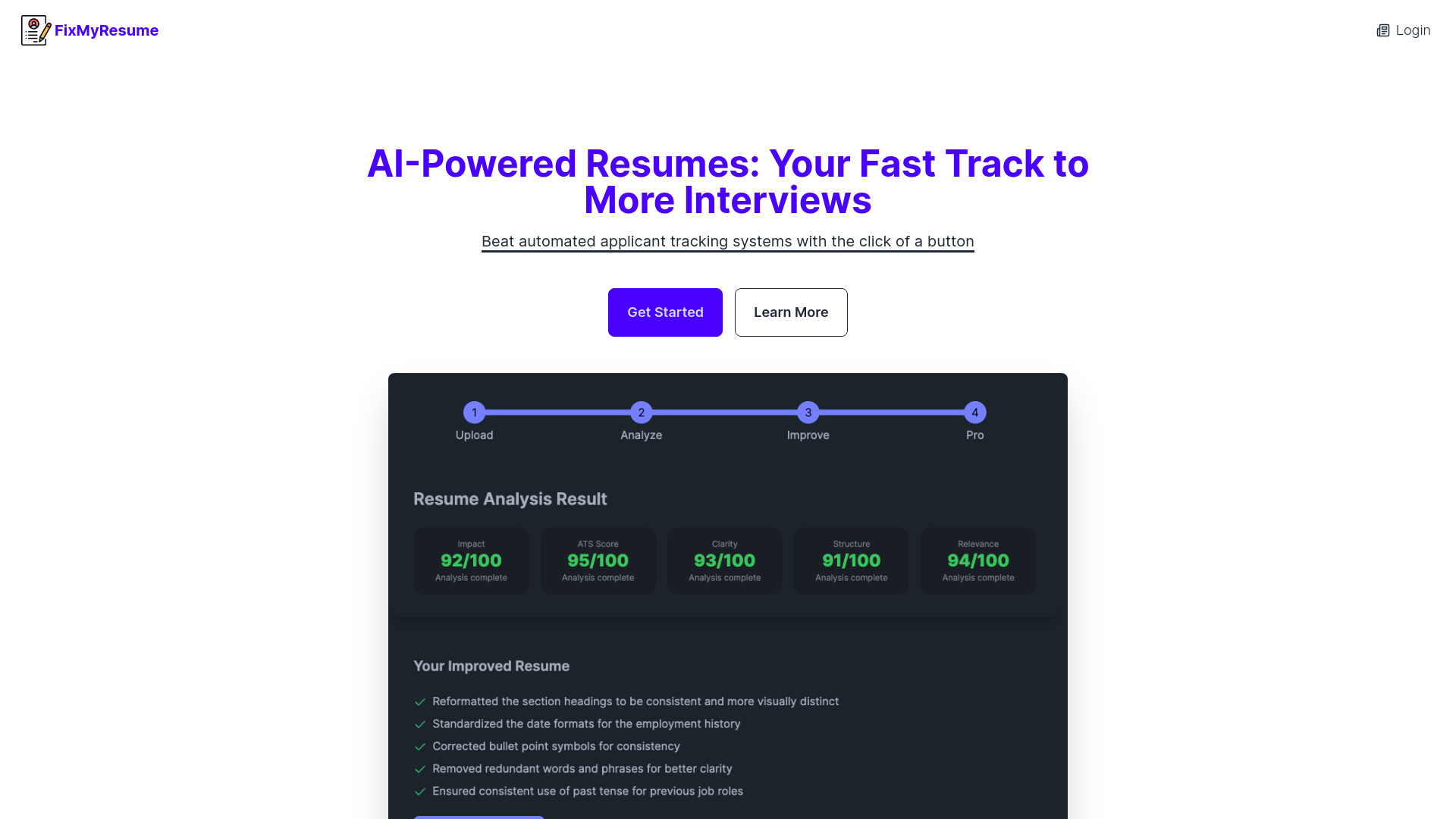 FixMyResume AI AI resume enhancement - 172096689932591843