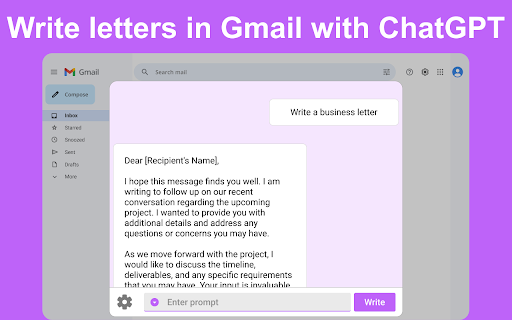 Chat GPT for Gmail Chrome Extension Preview