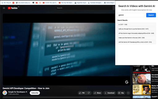 Search in YouTube Videos with AI Preview