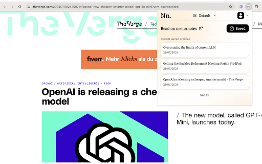Nestornotes Chrome Extension Preview