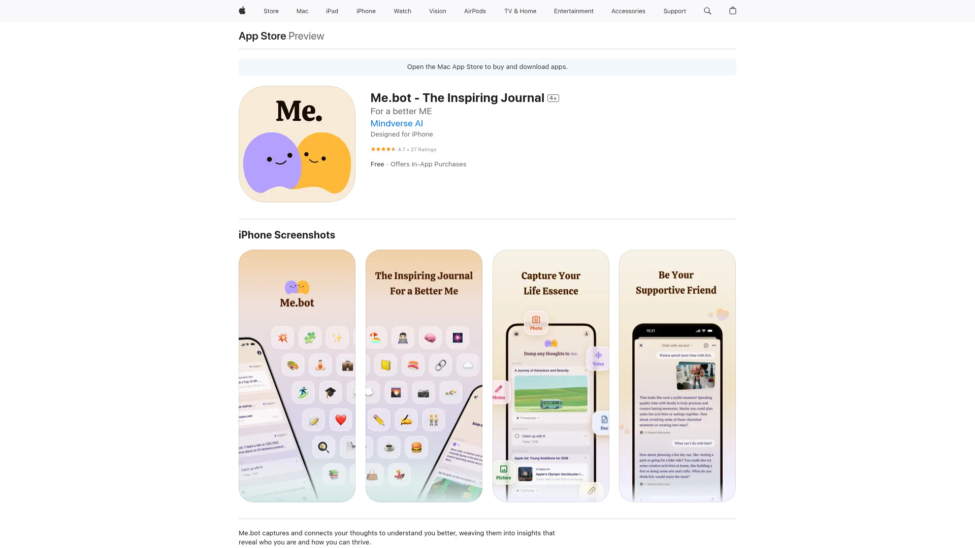 Me.bot for iOS screenshot