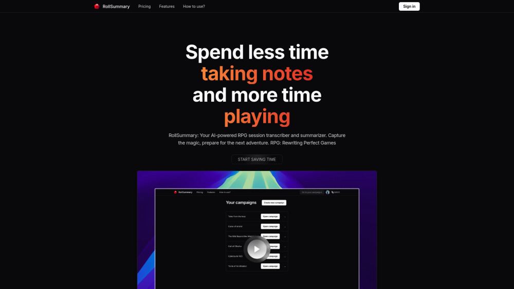 RollSummary Preview