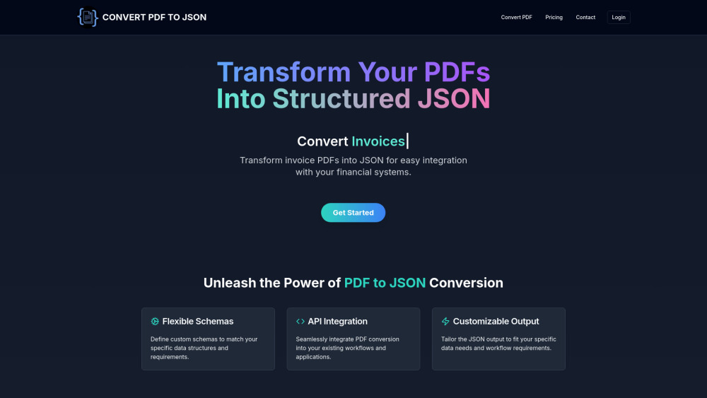 Convert PDF to JSON Preview