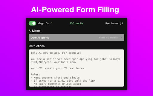 AI Form Fill Preview