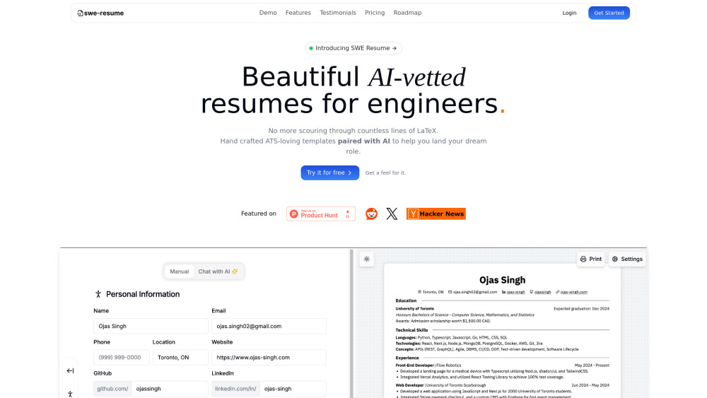 SWE-Resume SWE-Resume
