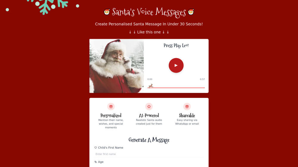Santa's Voice Message Santa's Voice Message
