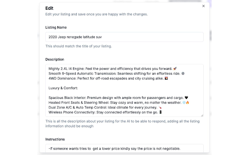 Facebook Marketplace Auto Reply Extension Preview