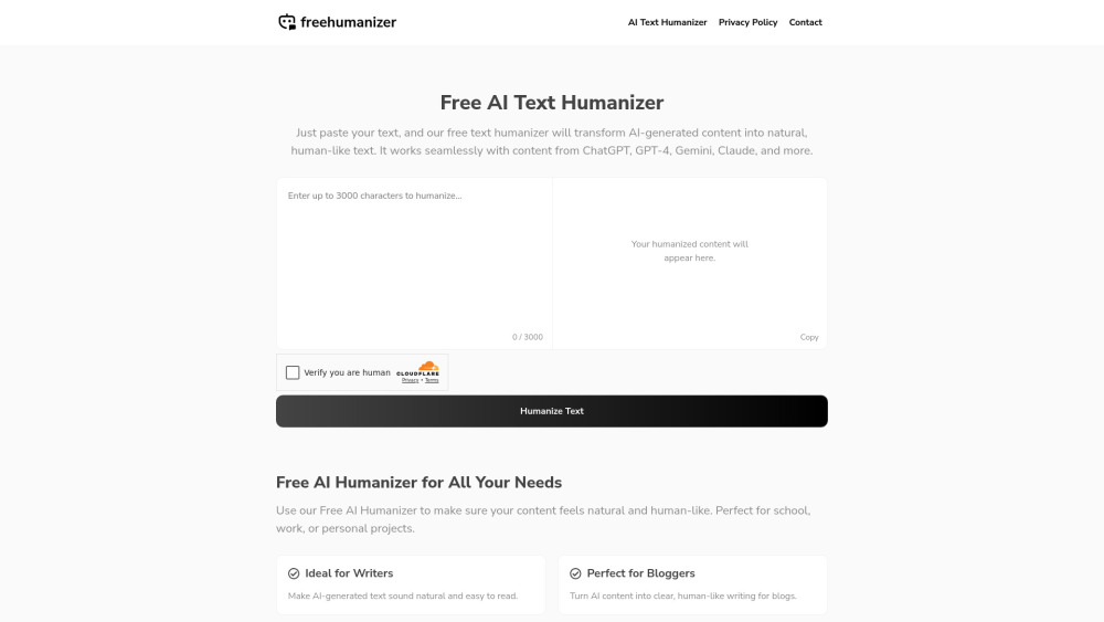 Free AI Humanizer Free AI Humanizer