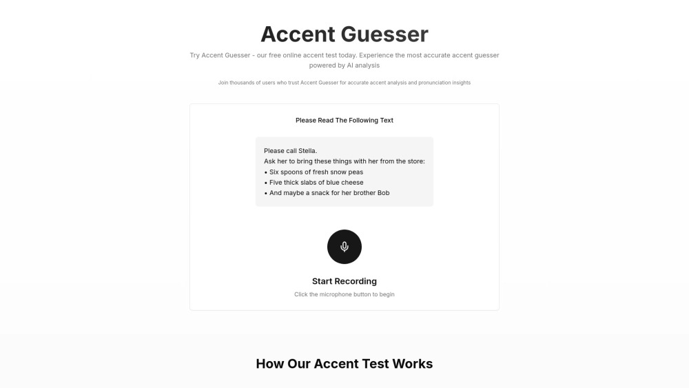 Accent Guesser Accent Guesser