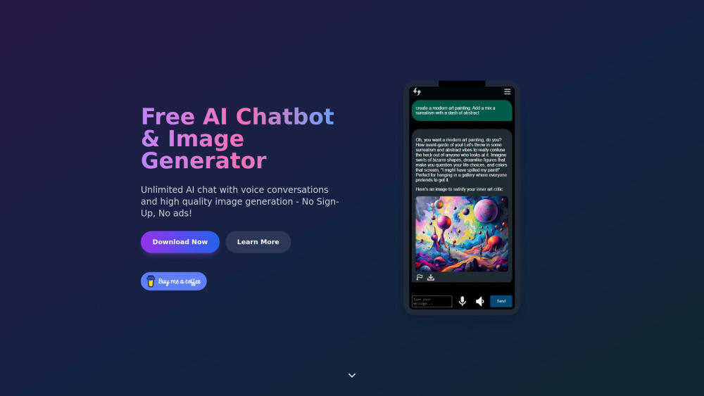 Free AI Chat & Image Generator Preview