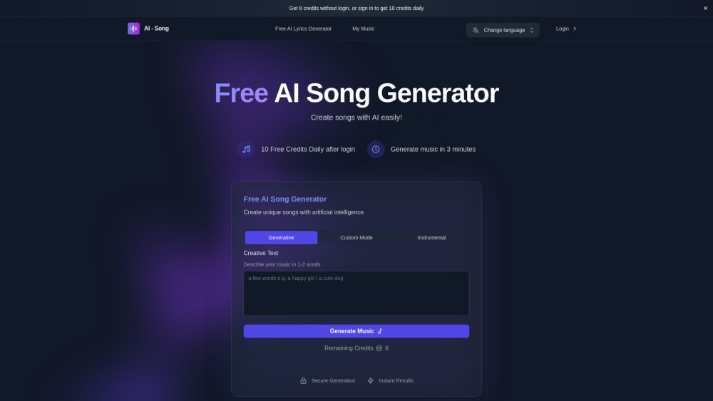 Free AI Song Generator - AI-Song.AI Free AI Song Generator - AI-Song.AI