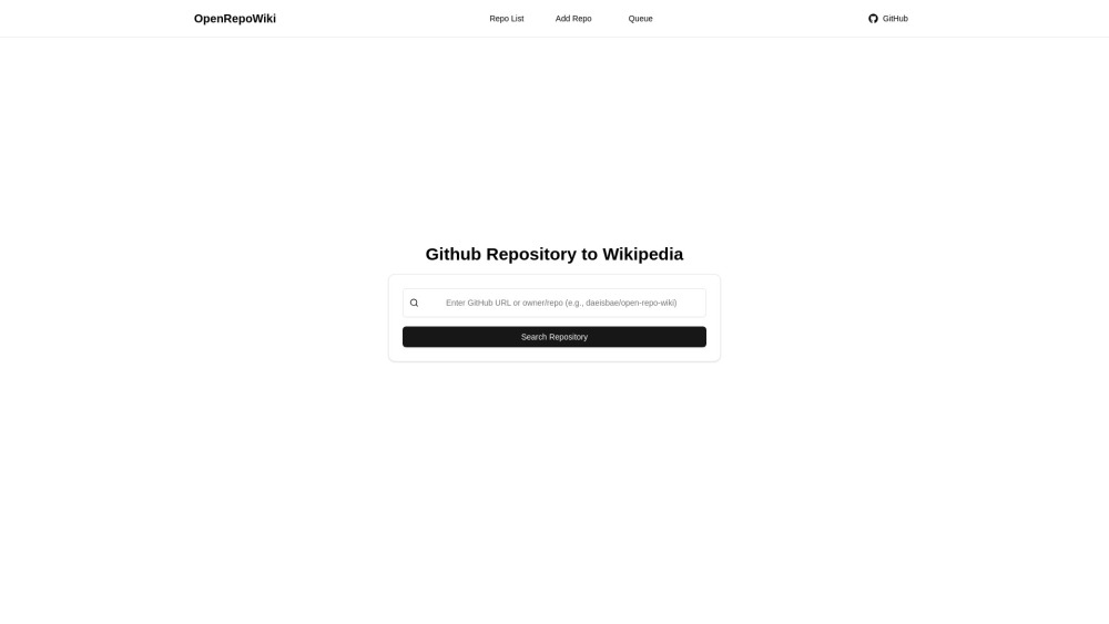 OpenRepoWiki OpenRepoWiki