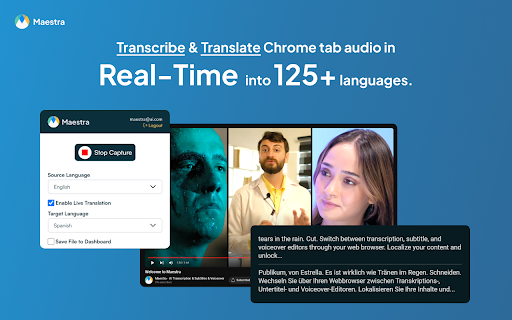 Maestra Realtime Transcription & Subtitling Extension