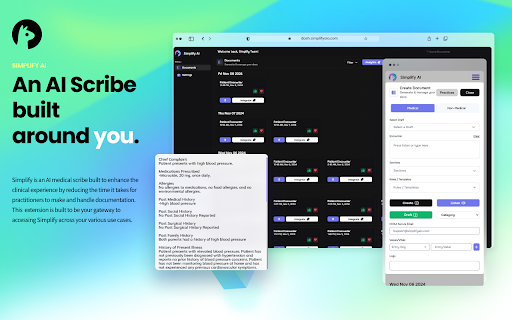 Simplify AI Medical Scribe Dashboard Extension