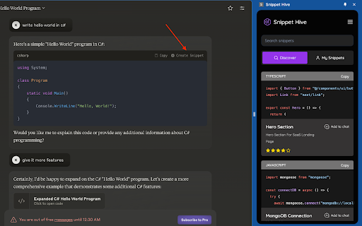 Save AI Code Snippets